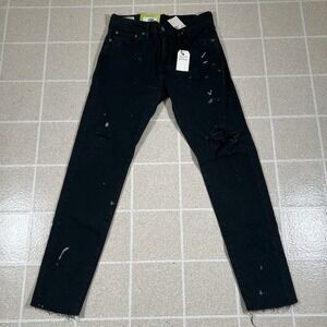 Levi's Men's 512 PREMIUM BIG E SLIM TAPER 29x32 Black STRETCH NEW Distressed